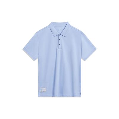 Li Ning Logo Print Short Sleeve Polo Shirt Men Polo Shirts Moon-White APLT019-6