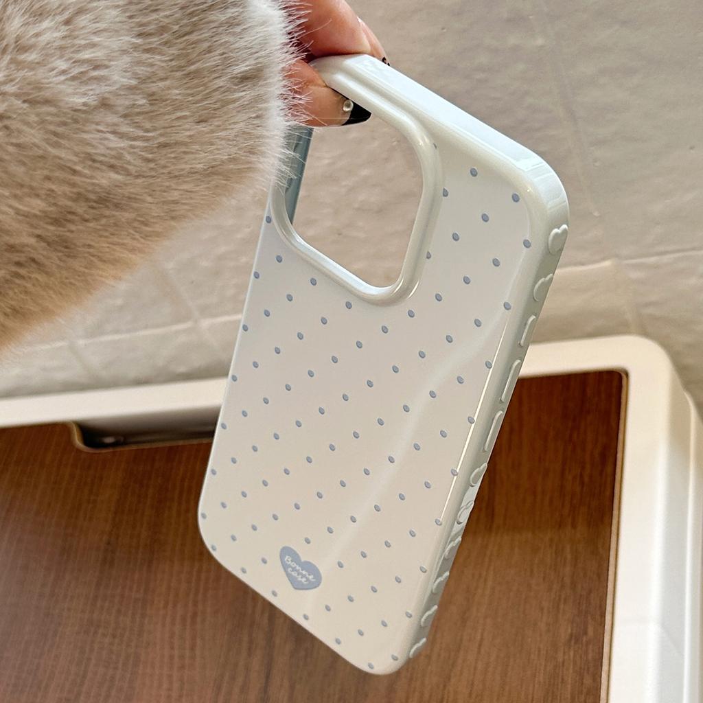 Simple and Applicable Apple 17 Mobile Phone Case Iphone16 Contrasting Color Polka Dot 15promax14 All-inclusive 13 Fresh