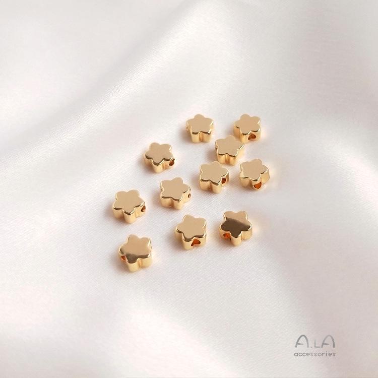 

Бусины-разделители в форме пятиугольной звезды, заполненные 14-каратным золотом, для изготовления украшений своими руками и маленьких браслетов