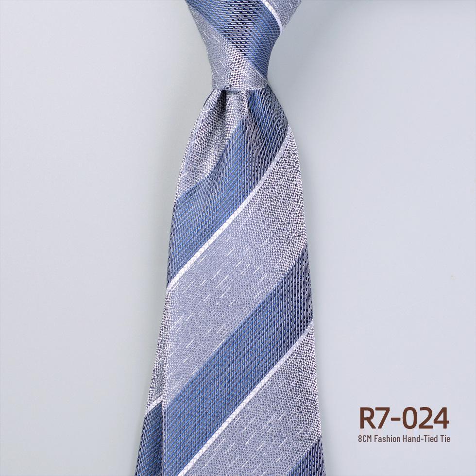 Versatile Retro Striped Tie for Men - Hand-Knotted British Korean Style In Brown, Green, and Blue for Business and Formal Wear.