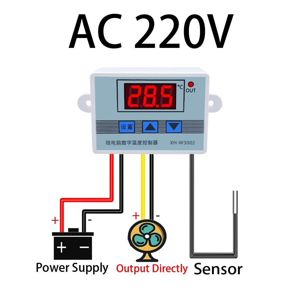 12V 24V 110V 220V Professioneller W3002 Digitaler LED-Temperaturregler 10A Thermostatregler XH-3002