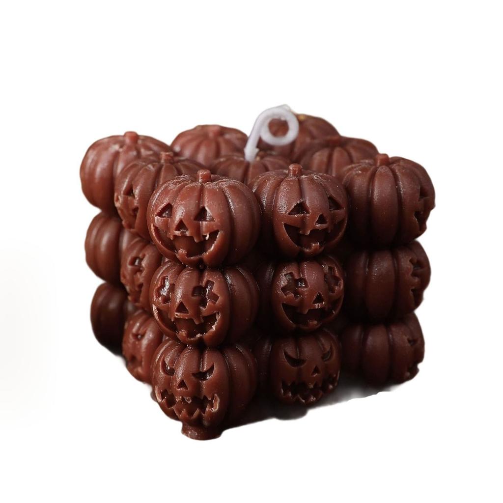 Halloween Cranium Hexahedron Pumpkin Aromatherapy Candle Handmade Cranium Candle Ornaments