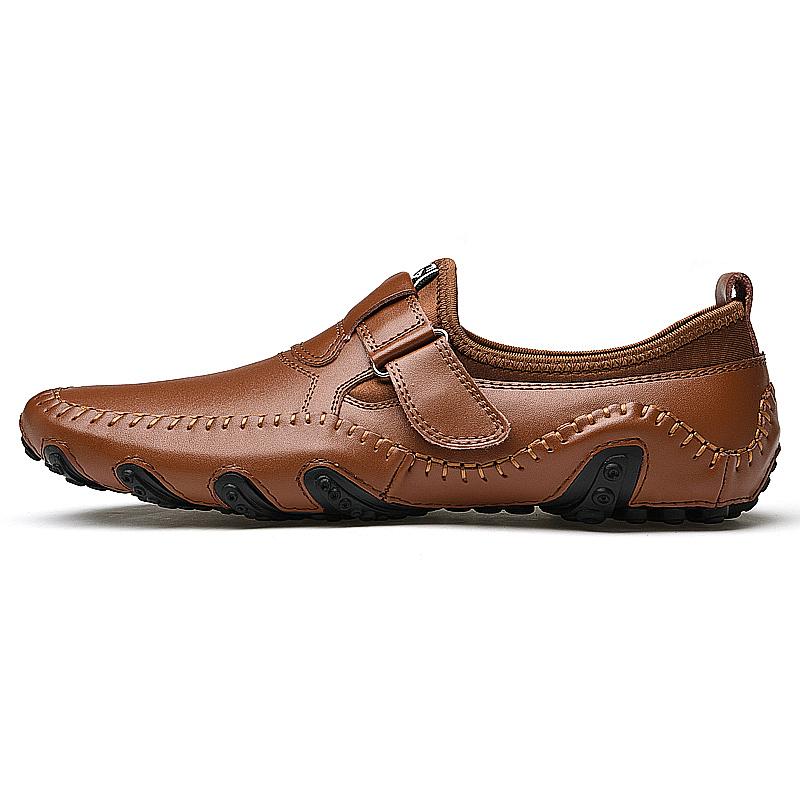 Handmade Casual Leather Shoes Men Loafers Comfortable Moccasins Men Flats Shoes Genuine Leather Men Shoes