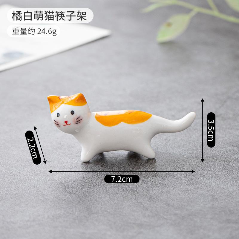 1-3pcs Cute Cat Pillow Chopsticks Holder Japanese Ceramic Chopstick Ceramic Home Decoration Spoon Holder Tableware Food Sushi