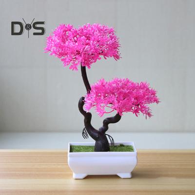 Artificial Plant Lifelike Maintenance Free Plastic Fake Bonsai Tree Potted Ornament Home Hotel Garden Decor Gift