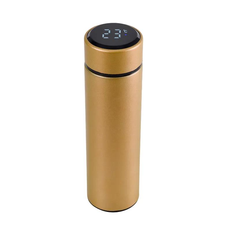 500ml Smart Water Bottle Stainless Steel Thermos Temperature Display Leakproof Vacuum Flasks Coffee Cup Milk Mug Straight Cup Gift Water Cup Ya924