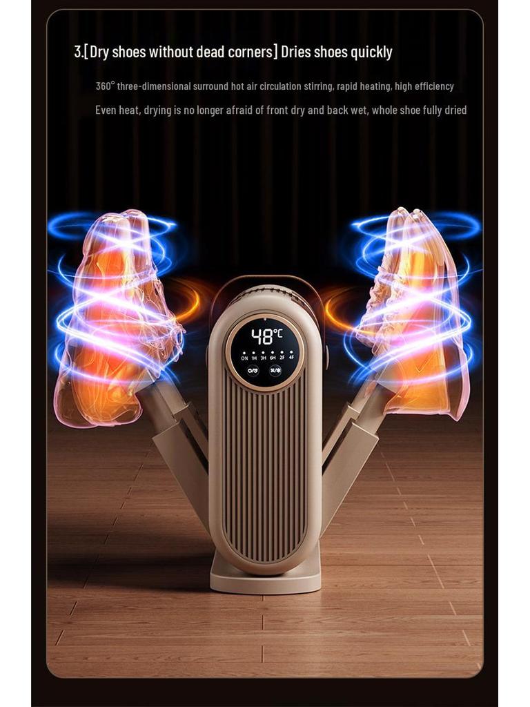 Tragbarer faltbarer Schuhtrockner mit intelligentem Touchscreen und UV-Timer