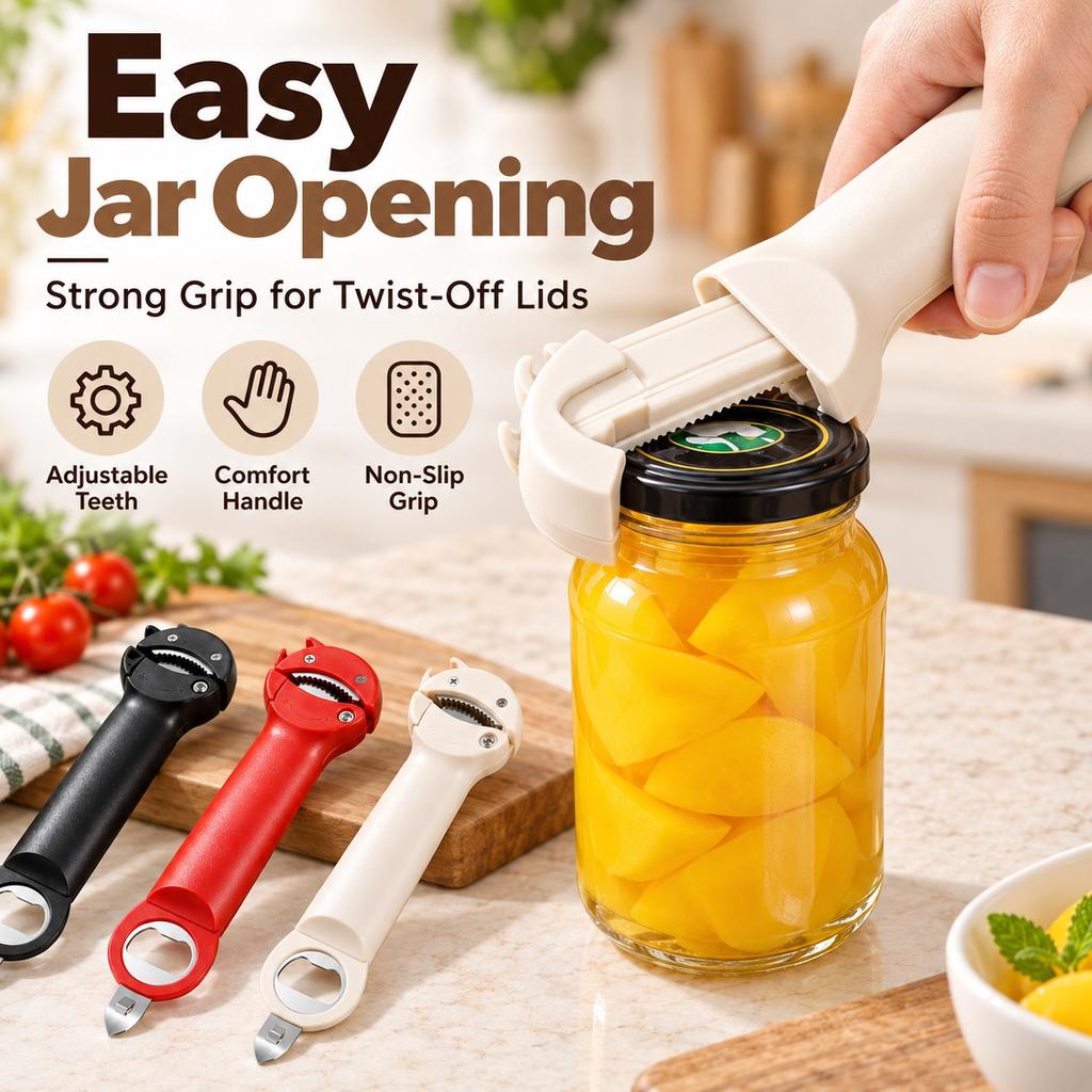Multifunctional Retractable Bottle Opener Can Opener Jar Opener Beer Cap Opener Kitchen Tool Magnetic Storage Gadget1