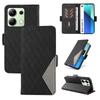 For Xiaomi Redmi Note 13 4G Leather Case Wallet Phone Cover Rhombus Pattern