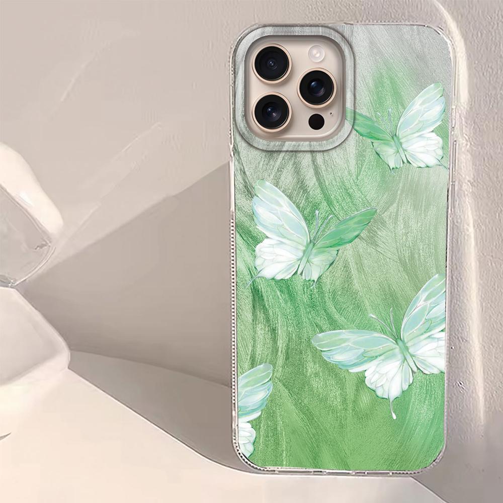 

Green Butterfly Colorful Women Girls Phone Case for iphone 16 15 14 7 8 Plus 13 11 12 Pro Max X XS XR SE 2022 16e TPU Bags Cover iphone 7 or 8