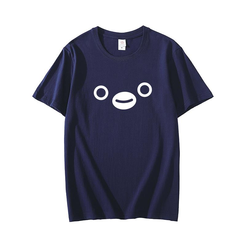 Summer Japanese Suica Penguin T-shirt, Cute and Funny Strawberry Figment, Short-sleeved Couple Clothes for Men and Women Summer