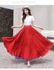 Two-Sided Chiffon Dance Skirt: Performance Long Dress with 540°/720° Swirl, Half-Body, Dual-Color Design