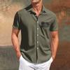 Independence Day Printed Men's Casual Short-sleeved Shirt for Slimming and Fashionable Men