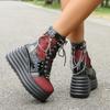 Fashion Platform Women's Heightened Short-leg Boots Fall/Winter 2025 New Slope-sole Mid-leg Boots