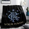 Custom Name,Rangers FC Printed Flannel Blanket, Soft Throw for Bedroom Sofa, Washable, Christmas Present, Great Gift.
