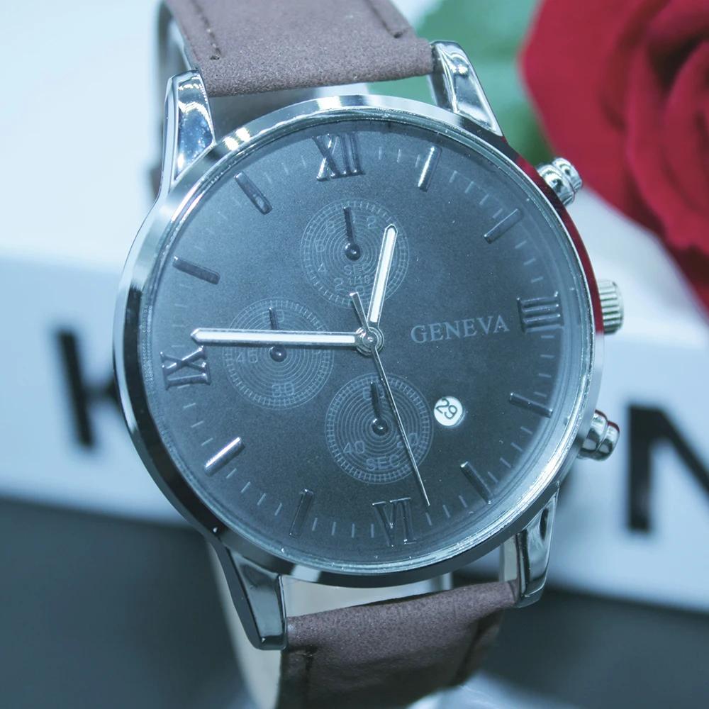 4pcs Set Fashion Sunglasses Men's Leather Wallet Outdoor Watch Men's Men's Glasses for Men Include Bracelet Box for Holiday Gift