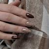 Hot-selling Brown Love Star Flash 3D Rhinestone Brown Wearing Nail Cute Valentine's Day Nail Art