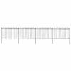 VidaXL Garden Fence with Steel Arch 714.5 X 120 Cm Black 277668