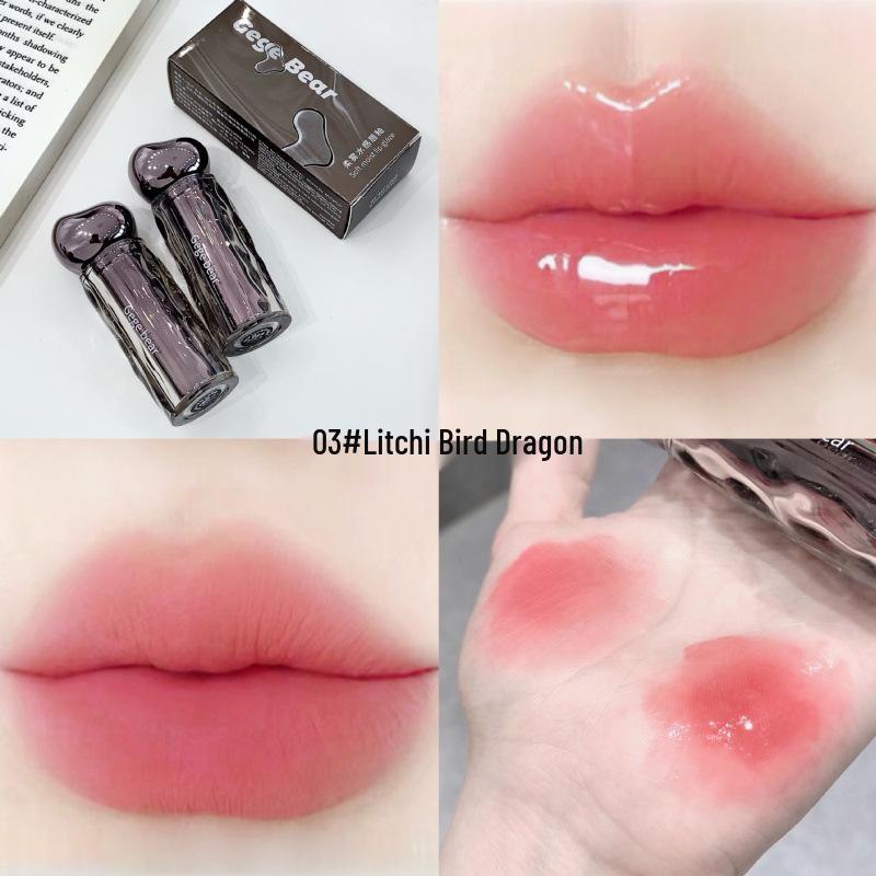 Gegebear Soft Mist Watery Lip Glaze: Moisturizing, Light Nude, Color-Enhancing, Whitening, Plumping, Pure Desire Cross-Border Beauty Lip Gloss.