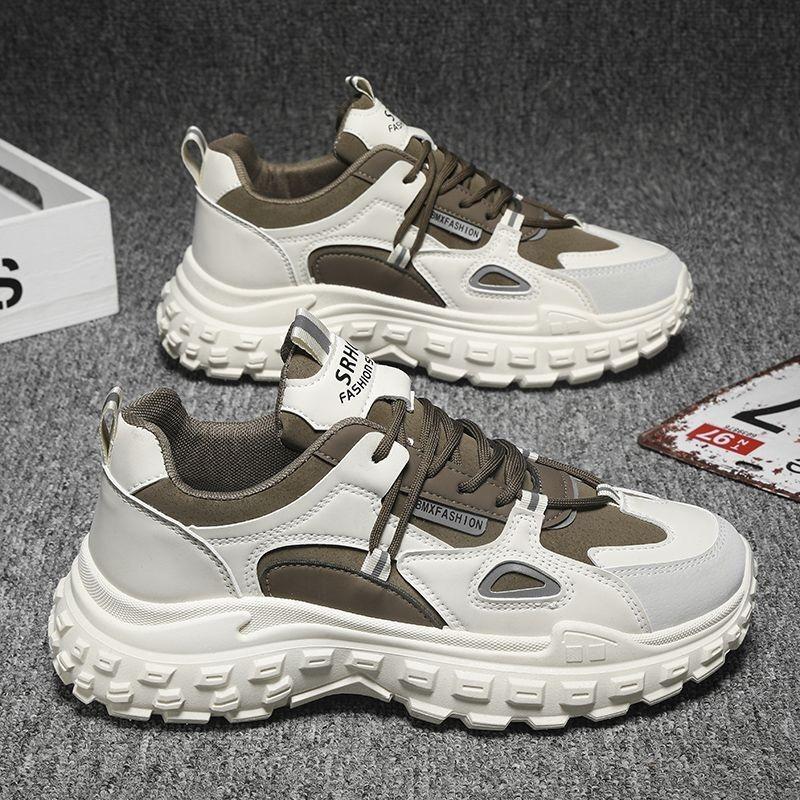 

Мужская дышащая обувь, универсальная спортивная обувь на толстой подошве, повседневная обувь, кроссовки для бега 44 хаки