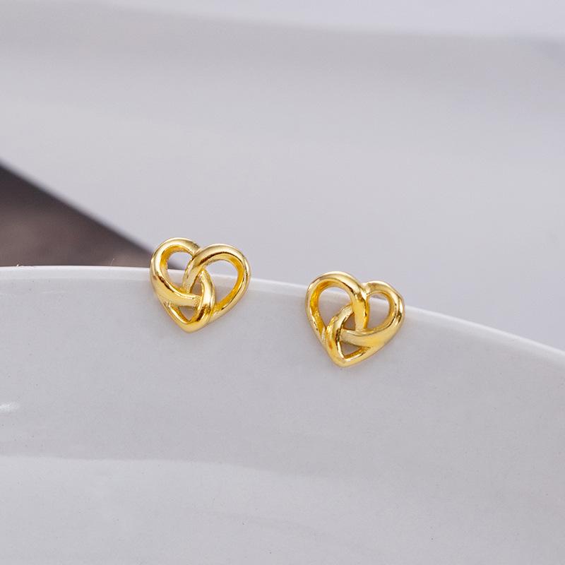 

Серьги из серебра 925 пробы Banyan Tree в форме неправильного сердца - корейский стиль 925 Silver золотой