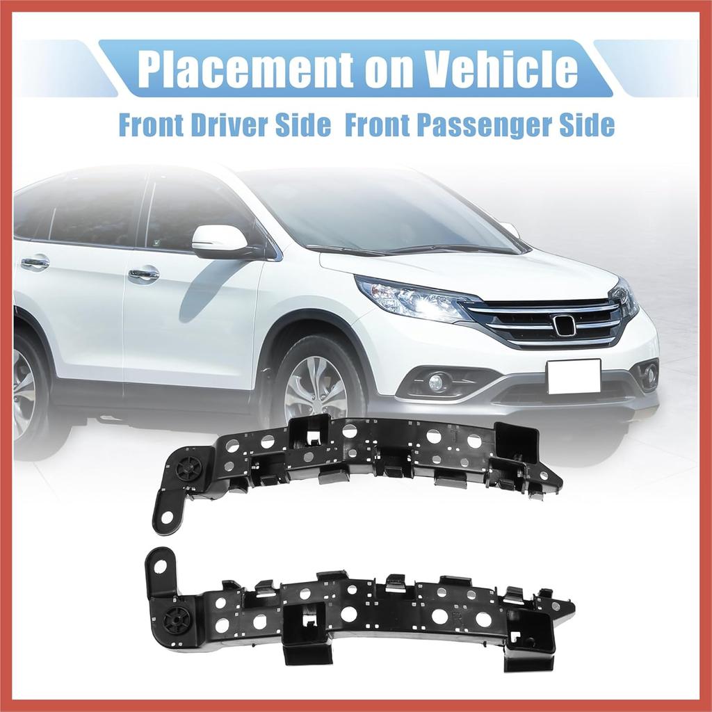 ACROPIX 1 Pair Front Left and Right Bumper Bracket for Honda CR-V 2017-2020 71198-TLA-A01 Plastic Black Car Parts
