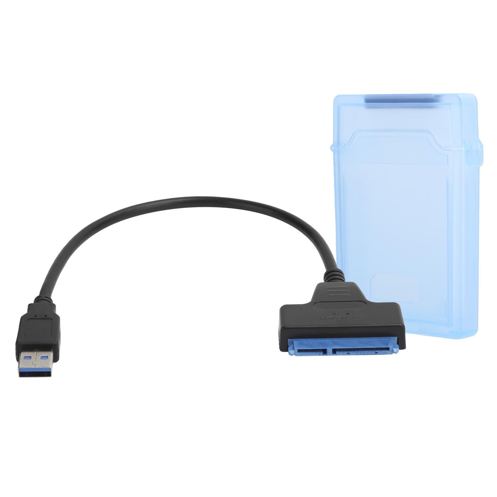 

Кабель-адаптер для жесткого диска 2,5 дюйма SATA USB3.0 HDDSSD Conversion Cable с защитным боксомRed синий