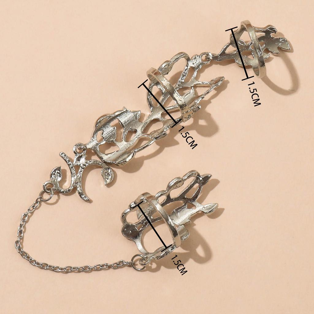 One-Piece Personalized Ring Rose Rhinestone Diamond Set Hollow One-Piece Jewelry Adjustable Ring Ebay Ring