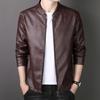 Podzimní a zimní nová kožená pánská ležérní kožená bunda se stojáčkem, bunda, oblek American Pilot, kožená pánská bunda