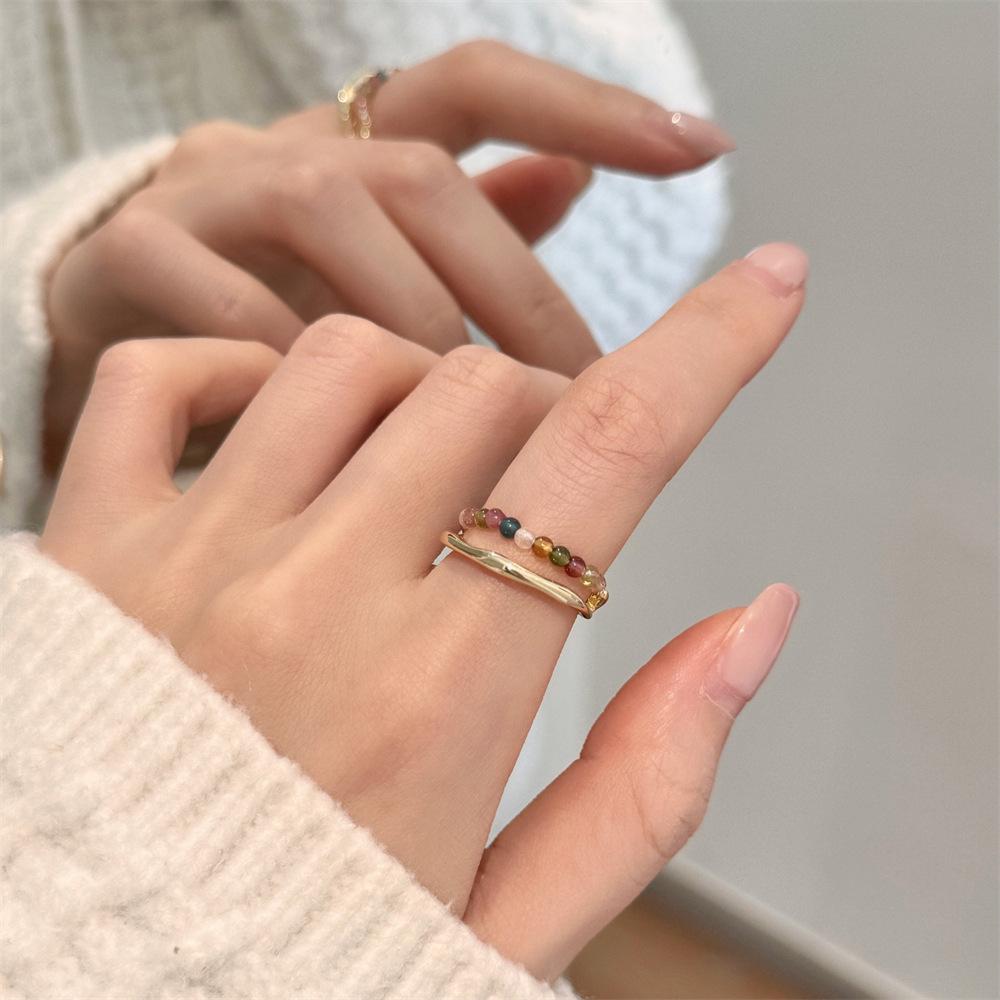 Color Enamel Fritillary Butterfly Ring Women's Open Index Finger Ring New Products