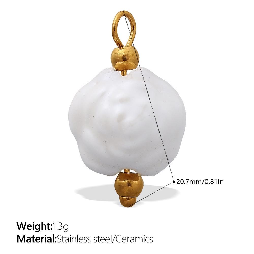 European and American sweet and cool style DIY dopamine ceramic pendant stainless steel plated 18K gold creative jewelry collection