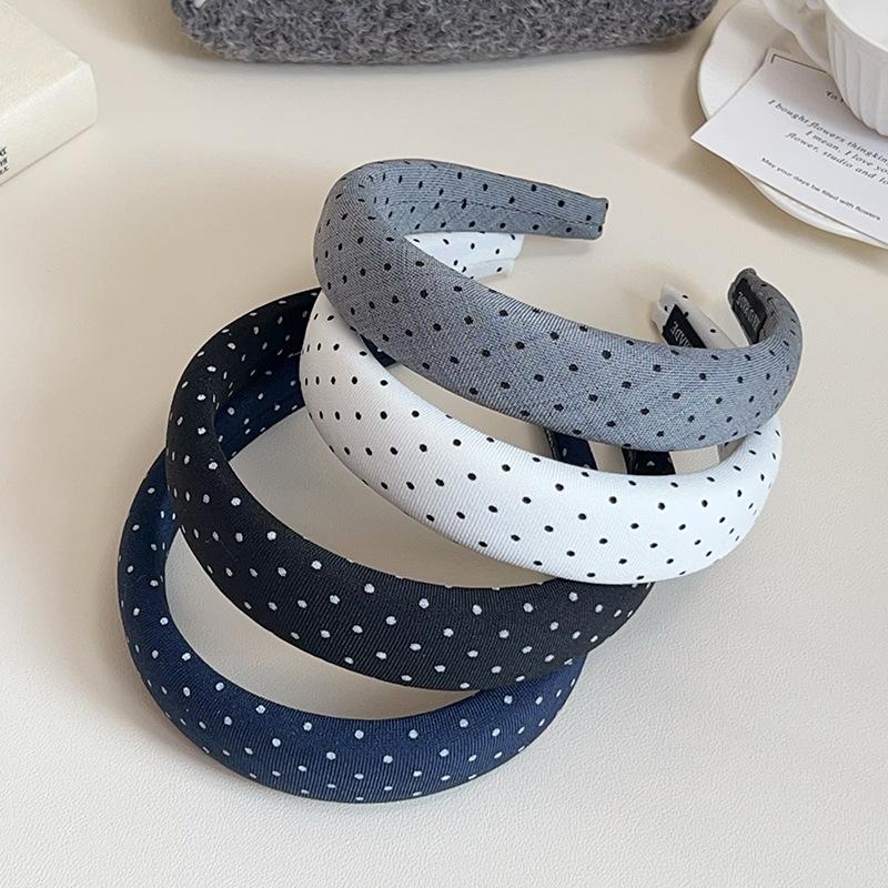 Trendy Polka Dot Multicolor Hairbands Thick Sponge for Elegant Styling