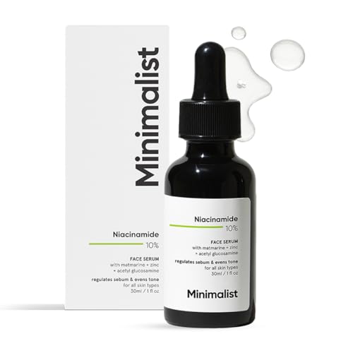 Minimalist Essential Bundle: 10% Niacinamide Serum with Zinc (30ml) for Oil Control & Acne + 10% Vitamin C Serum (30ml) for Dark Spots & Glow + SPF