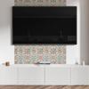 Self-adhesive vinyl panel with a pattern for the living room 120x60 cm. Decorative motif with flowers.