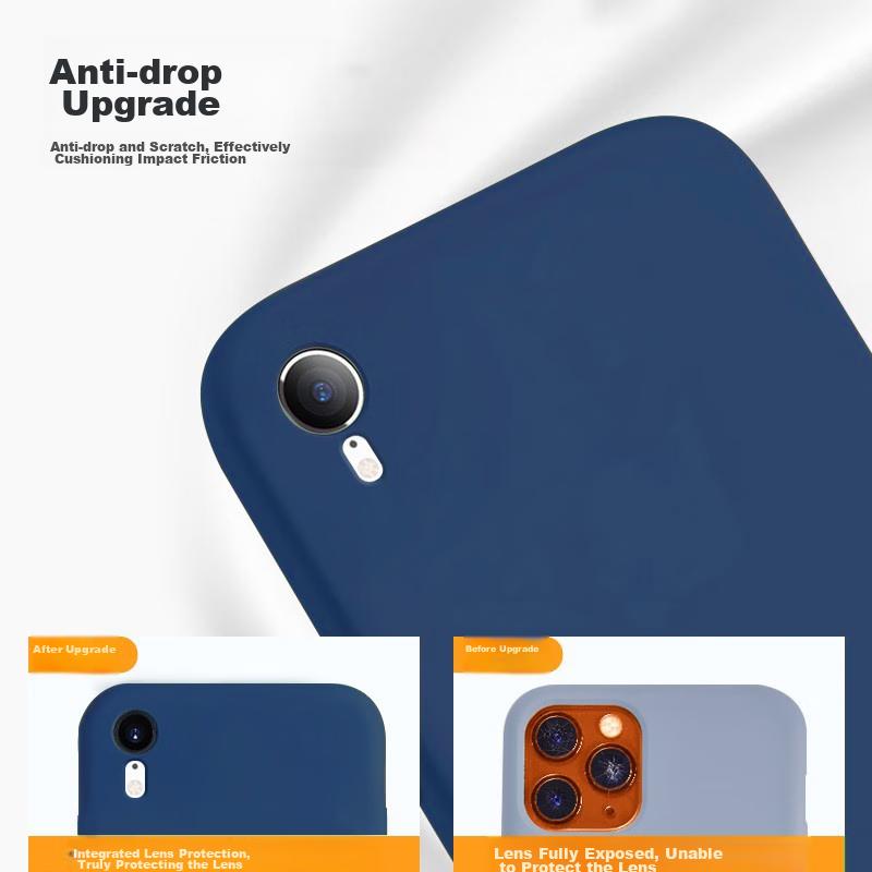 Liquid Silicone Case for XR, IPhone XR Protective Cover, Full Coverage Lens Liquid Silicone Protective Case with Shockproof Ultra-Thin Soft, Navy Blue