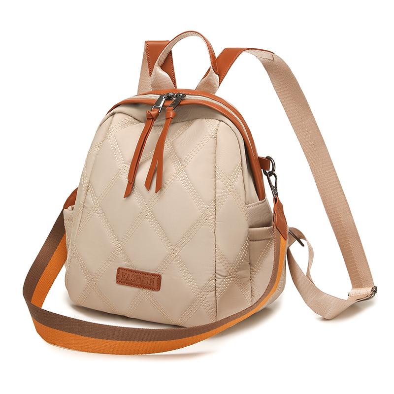 

Рюкзак ромбовидной формы Женская сумка кроссбоди двойного назначения Сумка на плечо бежевый