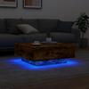LED Coffee Table In Smoked Oak 80 X 80 X 31 Cm