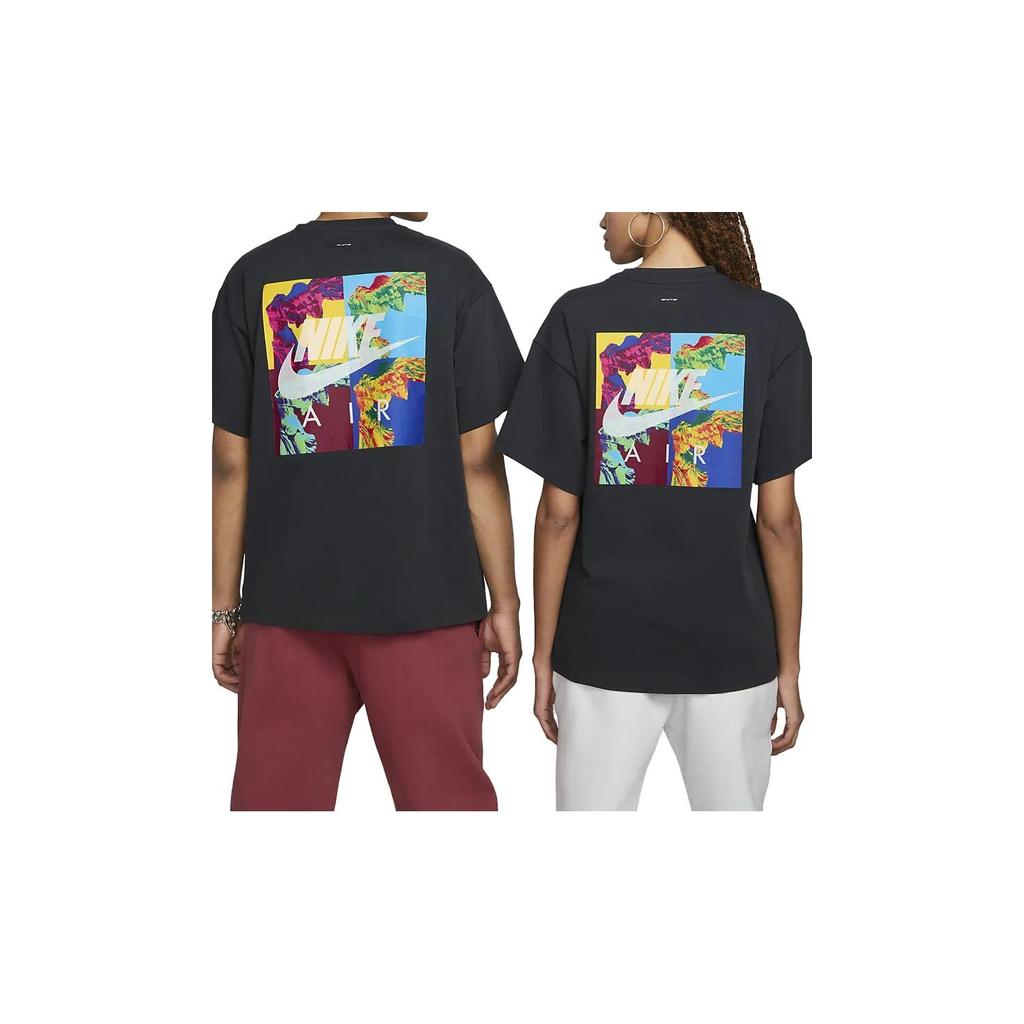 Nike Solid Color Logo Print Short Sleeve T-Shirt Unisex Tops Black FD8523-690