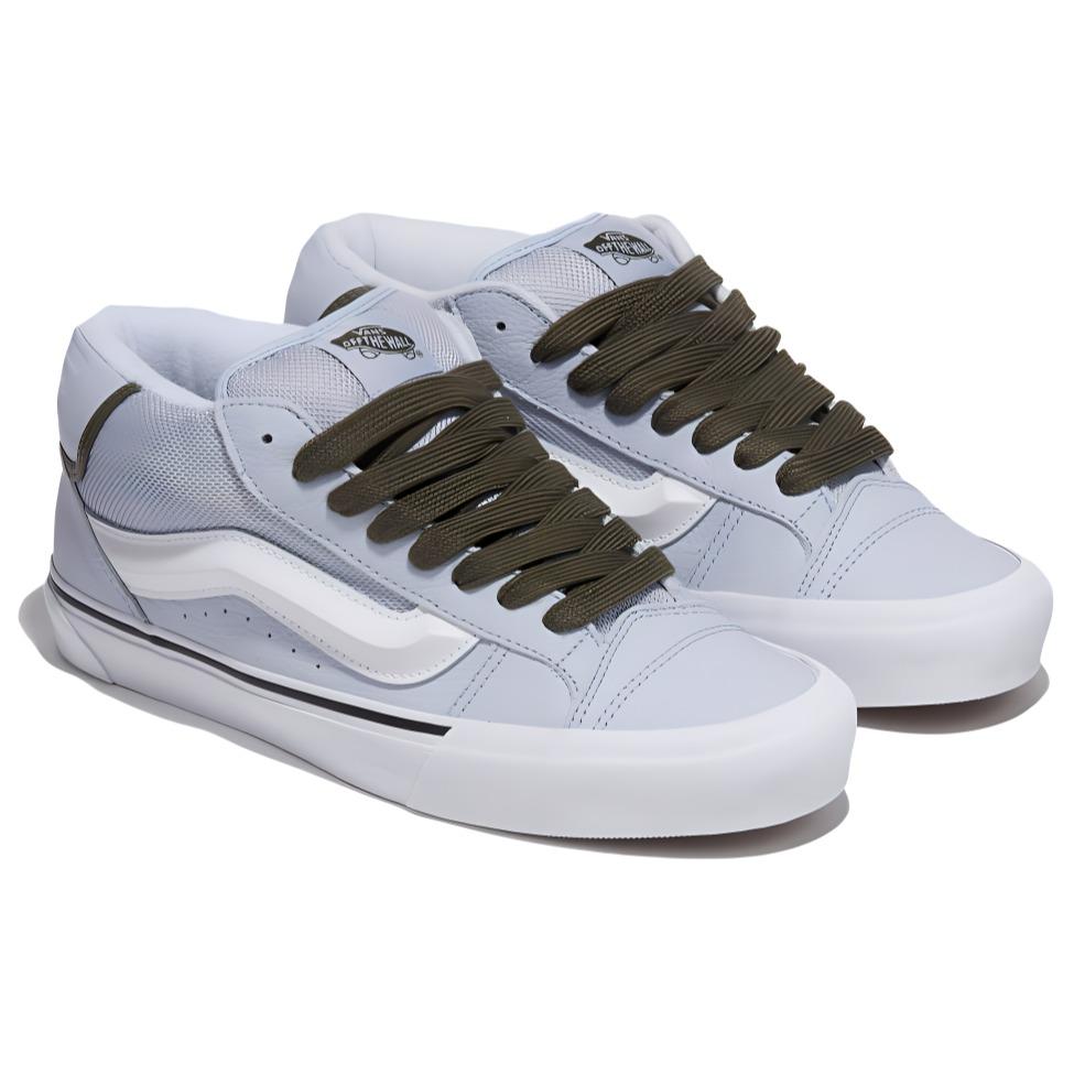 Vans Knu Fabric Leather Round Toe Lace-Up Mid-Top Casual Shoes Unisex Casual Shoes Blue VN000CQ9CHA1