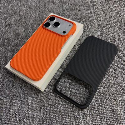 Capa Magnética Oficial com Padrão de Fibra de Carbono para iPhone 17 Air Pro Max 17Pro 17Promax Para Carregamento Sem Fio Magsafe Fina Capa
