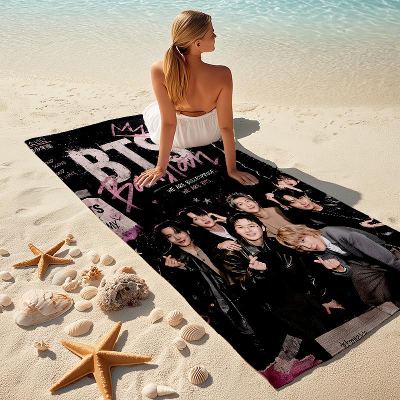 Bts Youthful Energy Towel Large Quick-Drying Microfiber soft S-Square Pants-s Beach Towel for Travel Fitness Bathing Camping. 0730s122