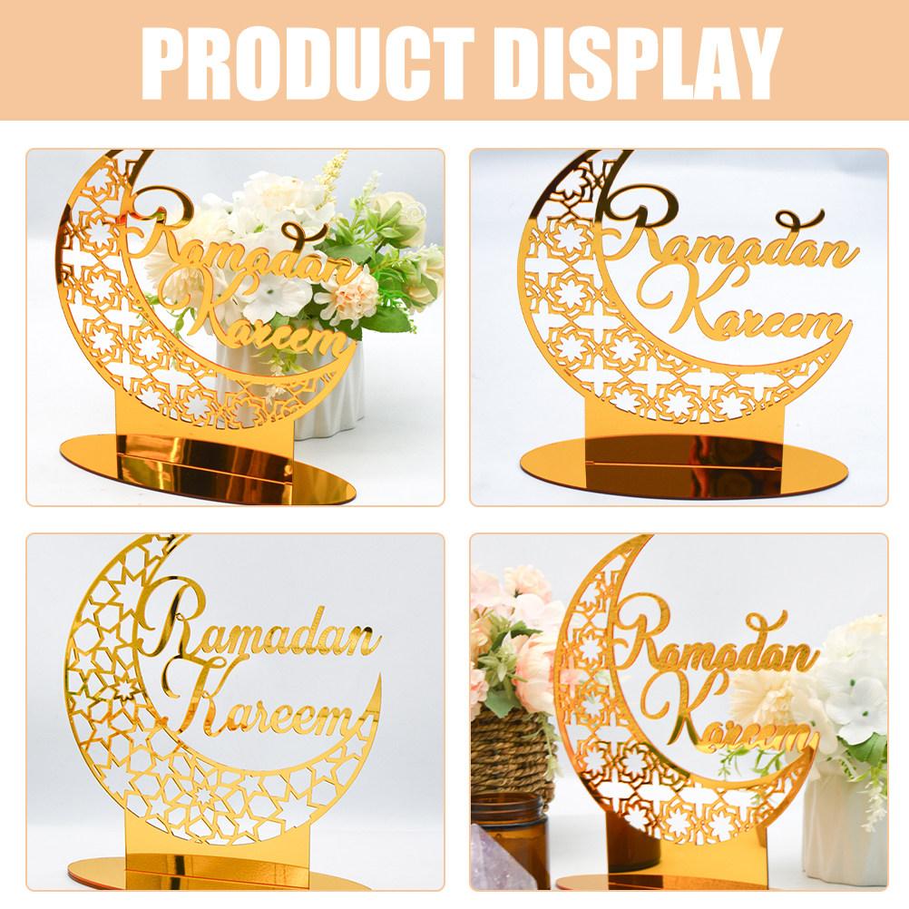 

Eid -Fitr Acrylic Ornament Double Sided Gold Tabletop Decoration for Home Wedding Celebration Ramadan Mubarak Theme Event China Mainland