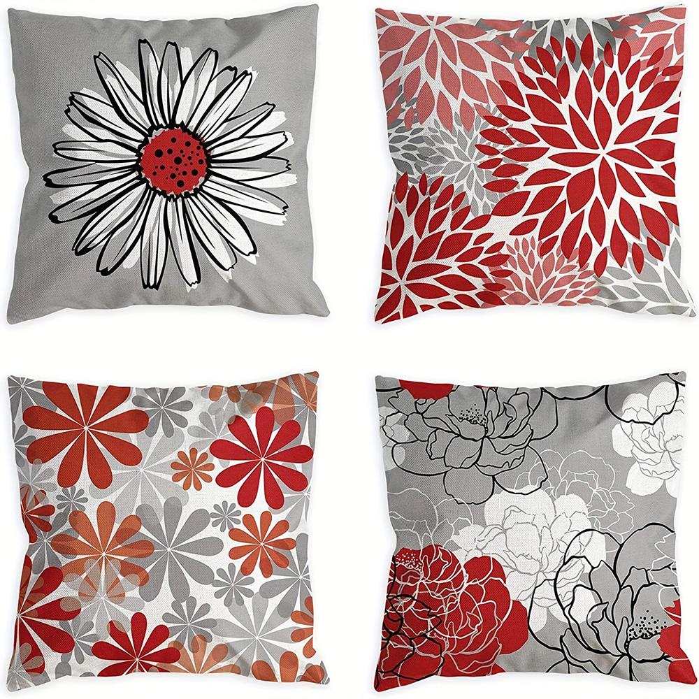 1/4Pcs Floral Patterned Pillowcases For Decorative Comfort Sofa Cushion Cover Home Bedroom Room Decoration