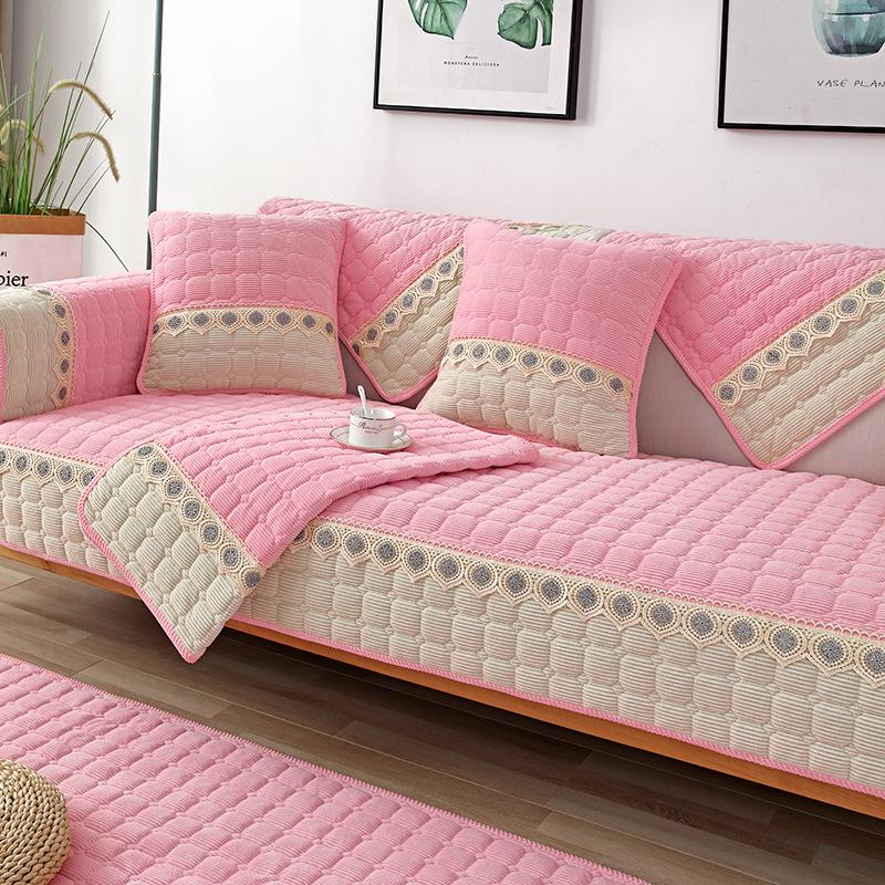 Sofakissen Plüsch Einfaches rutschfestes Kissen Vier Jahreszeiten Universal Winter Ledersofabezug Handtuch Rückenlehnenbezug Tuch