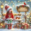 5D DIY Full Round Drill Diamond Painting Christmas Kit Home Decoration Art Craft