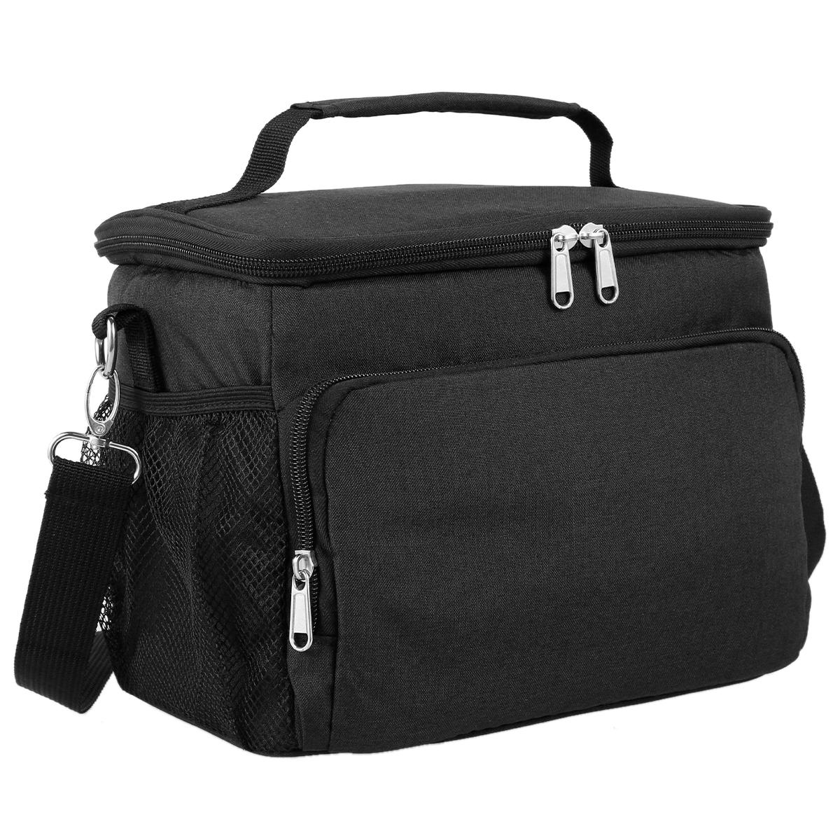 

Insulated Lunch Box Thickened Student Portable Lunch Bag Large Capacity Oxford Zipper Thermal Lunch Bags For Work Picnic Travel чёрный