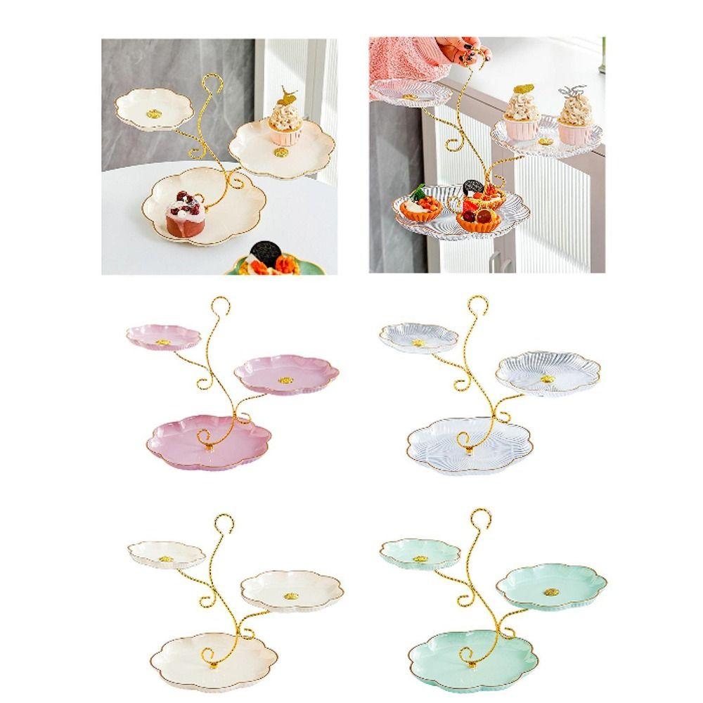 3 Layer Design Branch-shaped Dessert Holder Easy To Clean Snacks StorageTray  Living Room
