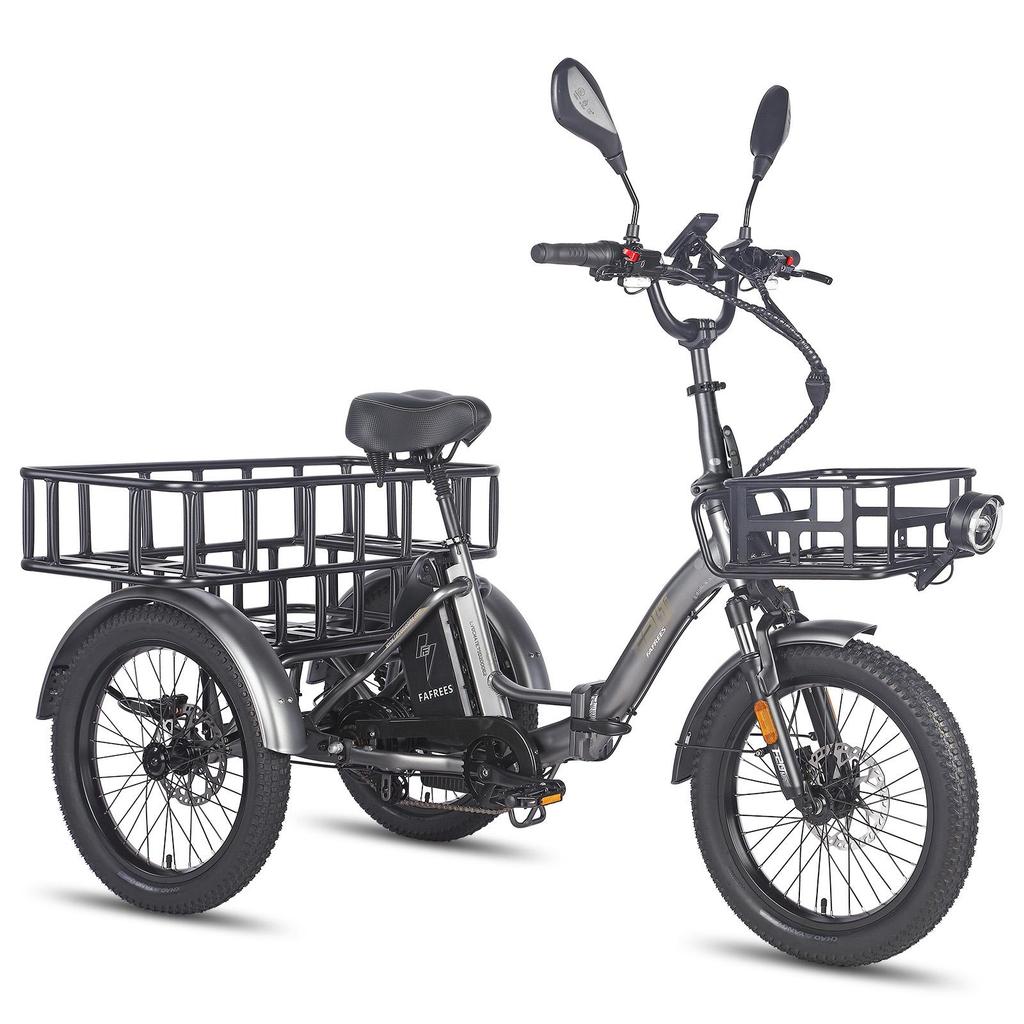 FAFREES F20 Mate L2E-P Certified Folding Electric Cargo Tricycle,48V 500W motor,3 riding modes,maximum load capacity of 180kg.