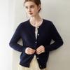 New Arrival Women's Button-Up Cardigan: Round Neck, Pure Goat Cashmere Knit Sweater, Loose and Warm Outerwear for Autumn and Winter.