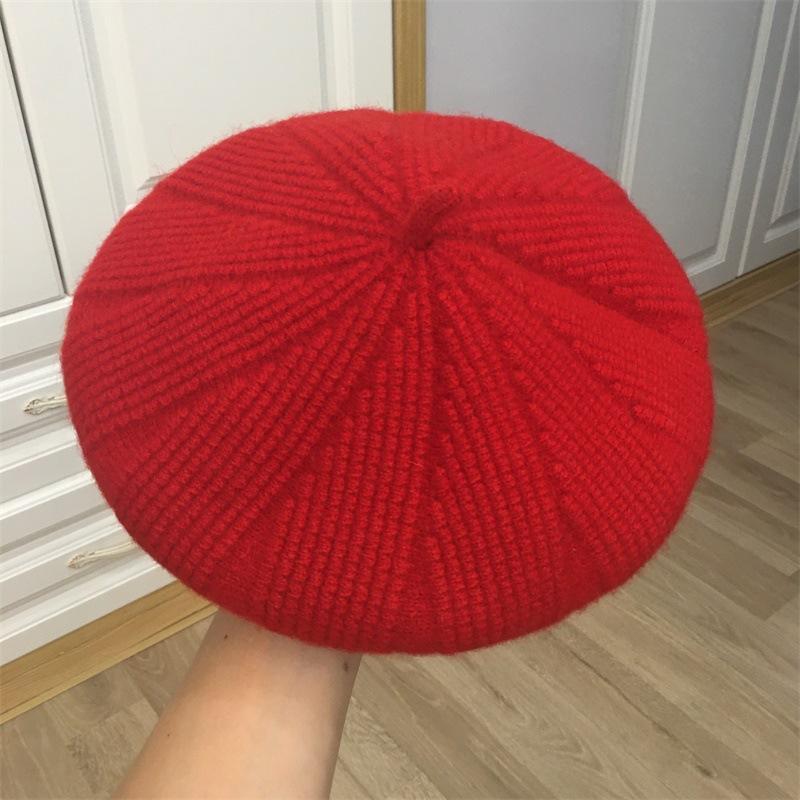 Hat Lady Autumn and Winter Wool Wool Beret Literary Retro Pumpkin Hat Versatile Painter Hat Tide